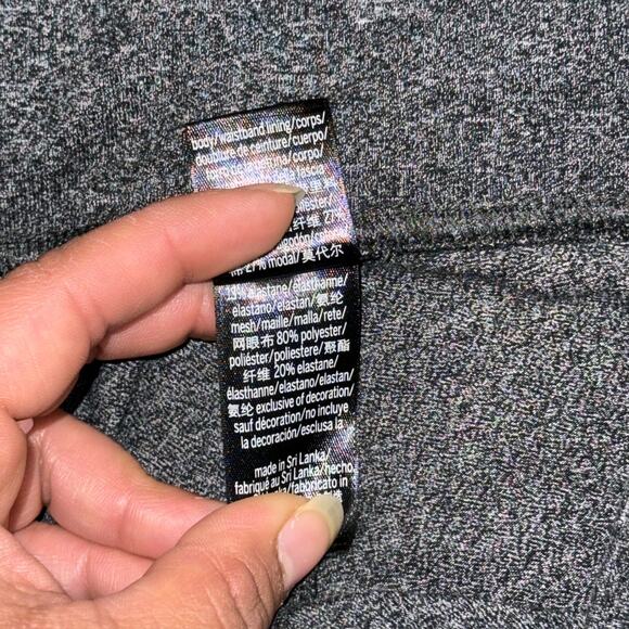 Victoria Sport by Victoria's Secret Leggings Heather Gray Medium Long Mesh Side - Picture 5 of 6